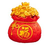 Fenteer Bag Statue Statuette Tirelire Figurine Sac D'Argent Objet Décoratif Feng Shui En Vinyle pour Cheminée Bibliothèque Chambre Adaptée à Cadeau Fest, Fu Large