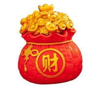 Fenteer Bag Statue Statuette Tirelire Figurine Sac D'Argent Objet Décoratif Feng Shui En Vinyle pour Cheminée Bibliothèque Chambre Adaptée à Cadeau Fest, Cai Small