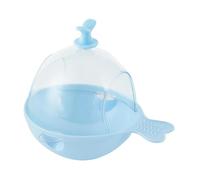 Fenteer Bain D'Oiseau Bain pour Oiseaux Accessoire Maison Mangeoire Cage Boîte Transparente Grande Capacité Design Aéré Convient à L'Observation des Perruches, Bleu