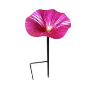 Fenteer Bain d'oiseaux Extérieur avec Support de Jardin, Rose Rouge