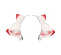 Fenteer Bandeau Oreilles Mouton Serre-tête Animal Peluche Accessoire Cheveux Déguisement Original Convient pour Soirée Thématique Cosplay Carnaval Fête, Rouge Blanc
