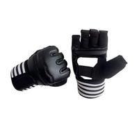 Fenteer Bandes de Boxe pour Gants Intérieurs Demi-Doigts pour Entraînement sous Les Mitaines en MMA et Muay Thai, Black S