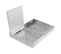 Fenteer Barbecue Plate Plateau Barbecue Carré Séparateur de Bac Récupérateur D'Huile Extracteur Inox Design Antiadhésif Adapté à La, 43x29x5cm