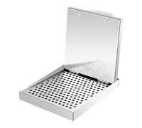 Fenteer Barbecue Plate Plateau Barbecue Carré Séparateur de Bac Récupérateur D'Huile Extracteur Inox Design Antiadhésif Adapté à La, 22x26x3cm