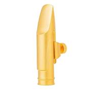 Fenteer Bec de Saxophone Alto Embouchure D'Instrument Pièce de Rechange avec Ligature et Couvre-bec En Laiton Robuste pour Un Son Clair Approprié pour Les Dé, 6c