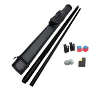 Fenteer Billiard Pool Cue Sticks Bois Fibres Deux Sections Pointe 10mm Prise Antidérapante pour Débutants Hommes Femmes Loisirs, Noir