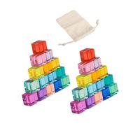 Fenteer Blocs Construction, Jouet éducatif, Coordination œilmain, Cubes en Acrylique, pour Enfants 3 à 6 Ans, 30 Pièces