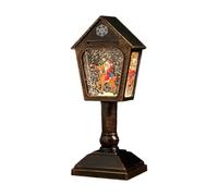 Fenteer Boîte à Musique de Noël Veilleuse Musicale pour Enfant Lanterne à Paillettes Ornement de Fête Décoration de Table avec 8 Chansons Douces Approprié Pou, Bronze