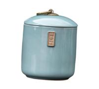 Fenteer Boîte à Thé Pot de Conservation Récipient de Stockage Bocal en Céramique avec Couvercle Hermétique pour Préserver La Fraîcheur Adapté pour La Cuisine, Bleu