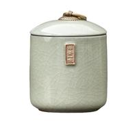 Fenteer Boîte à Thé Pot de Conservation Récipient de Stockage Bocal en Céramique avec Couvercle Hermétique pour Préserver La Fraîcheur Adapté pour La Cuisine, Beige