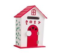 Fenteer Boîte Aux Lettres Murale Boîte à Suggestions Boîte à Courrier et Urne D'Opinion En Bois Résistant à L'Usure Verrouillable Convient pour Le Bureau L'Éc, Rouge