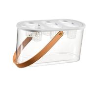 Fenteer Boîte de Culture Hydroponique Contenant Transparent Système de Plantation Bac de Jardinage à 6 Trous avec Poignée en PP Adapté pour La Maison et, Blanc