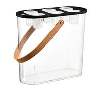 Fenteer Boîte de Culture Système Hydroponique Jardinière D'Intérieur Conteneur Transparent à 6 Trous avec Poignée Adapté pour Le Balcon et La Cuisine, Noir