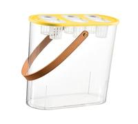 Fenteer Boîte de Culture Système Hydroponique Jardinière D'Intérieur Conteneur Transparent à 6 Trous avec Poignée Adapté pour Le Balcon et La Cuisine, Jaune