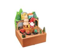 Fenteer Boîte de Musique En Bois Décor de Noël de Table de Noël pour La Maison de Bureau