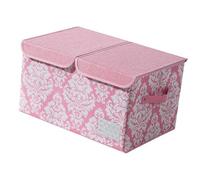 Fenteer Boîte de rangement pliable avec couvercles, panier de rangement pour vêtements, organisateur de placard décoratif, Rose