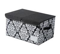 Fenteer Boîte de rangement pliable avec couvercles, panier de rangement pour vêtements, organisateur de placard décoratif, Noir Blanc