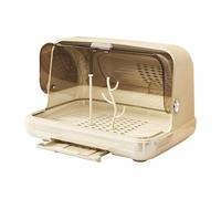 Fenteer Boîte de Rangement pour Biberons et Vaisselle Séchoir à Comptoir avec Couvercle Transparent et Système de Drainage pour Un Usage Domestique, Kaki Clair Moyen