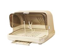 Fenteer Boîte de Rangement pour Biberons et Vaisselle Séchoir à Comptoir avec Couvercle Transparent et Système de Drainage pour Un Usage Domestique, Kaki Clair Grand