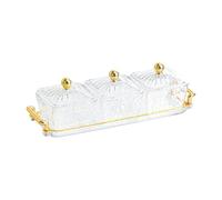 Fenteer Boîte de Rangement pour Fruits Secs et Bonbons avec Trois Sections, Clair