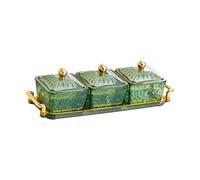 Fenteer Boîte de Rangement pour Fruits Secs et Bonbons avec Trois Sections, Vert