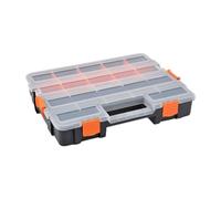 Fenteer Boîte de Rangement pour Quincaillerie Organisateur de Petites Pièces Coffret à Outils Portable avec Diviseurs Amovibles et Verrous de Sécurité Adapté, 34x26.5x6.7cm