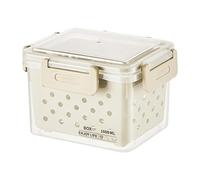 Fenteer Boîte de Rangement pour Réfrigérateur avec Passoire Amovible Conteneur Hermétique pour Fruits et Légumes Organisateur de Nourriture Fraîche Idéal Pou, 12.5 X 9 X 10 Cm