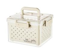 Fenteer Boîte de Rangement pour Réfrigérateur avec Passoire Amovible Conteneur Hermétique pour Fruits et Légumes Organisateur de Nourriture Fraîche Idéal Pou, 16x13x12.5cm