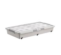 Fenteer Boîte de Rangement sous Lit avec Roues et Couvercle Organisateur pour Vêtements et Couvertures Design Plat pour Économiser l'espace Matériau PP Résis, 100cmx50cmx135cm