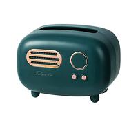 Fenteer Boîte de Tissu Couvre, en Plastique Vintage Radio en Forme de Détenteurs de Boîte À Mouchoirs, Distributeur de Serviettes Accueil Cabinet de Table - Vert