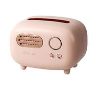 Fenteer Boîte de Tissu Couvre, en Plastique Vintage Radio en Forme de Détenteurs de Boîte À Mouchoirs, Distributeur de Serviettes Accueil Cabinet de Table - Rose