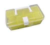 Fenteer Boîte Rangement pour Perles, 32 Compartiments, idéale pour Bijoux et créatifs, Jaune