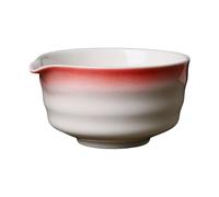 Fenteer Bol à matcha, outils de préparation de thé faits à la main avec bec verseur, céramique, tasse à thé japonaise, bol à thé traditionnel en, Rouge