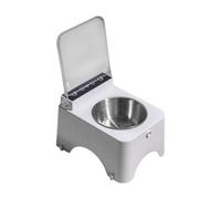 Fenteer Bol Alimentateur Intelligent pour Chat avec Support surélevé Distributeur de Nourriture Automatique Couvercle Anti-poussière Structure Démontable Ada, Bol en Acier Inoxydable