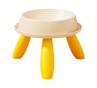 Fenteer Bol pour Chats avec Support élevé et Récipients pour Nourriture et Eau, Beige et Jaune