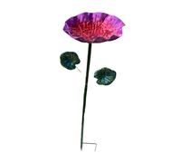 Fenteer Bol pour 'Oiseaux avec Support sur Piquet, Robuste, en Forme de Feuille de Lotus, Plateau pour mangeoire à Oiseaux pour Patio et Cour, Violet