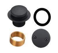Fenteer Bouchon de Vidange de Baignoire Kit de Conversion Universel Bonde de Douche Couvercle et Filtre En Laiton Brossé Robuste Adapté pour La Rénovation de, Noir