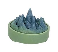 Fenteer Brûleur D'Encens Centre de Table Porte- Censoir Décoration D'Intérieur avec Base En Céramique et Couvercle Coupe-vent Adapté pour Rel, Vert