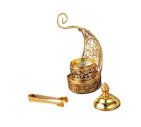 Fenteer Brûleur D'Encens Oriental Encensoir Décoration de Table Diffuseur de Parfum En Métal Arabesque pour Une Distribution Efficace Adapté pour La Déc, avec Pince