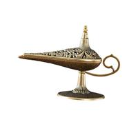 Fenteer Brûleur D'Encens Rétro avec Couvercle Décoratif Porte-encens Alliage pour Centre de Table Adapté à La Diffusion Parfumée dans Salon Chambre Bureau Yog, S