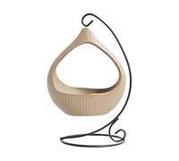 Fenteer Brûleur D'Encens Suspendu Encensier En Céramique Porte-bougie Décoratif Ornement de Maison avec Un Cadre En Fer Robuste Approprié pour Le Salon Le, 13cmx19.5cm