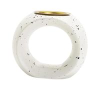 Fenteer Brûleur D'Huile Essentielle Lampe à Parfum D'Aromathérapie Diffuseur de Senteurs pour Diffusion par Bougie Approprié pour La Maison Le Jardin, Noir Blanc