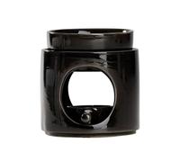 Fenteer Brûleur d'huiles essentielles, diffuseur d'huiles essentielles, bougeoir en Porcelaine pour Centre de Table ou Bureau, Noir