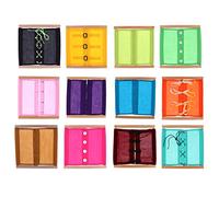 Fenteer Cadre De Qualité 12 Pack Montessori en Bois Matériel-Habillage Enfants Jouets éducatifs Tôt