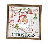 Fenteer Cadre photo en bois représentant le Père Noël, décoration murale, décoration de table à suspendre, pour café, appartement, couloir