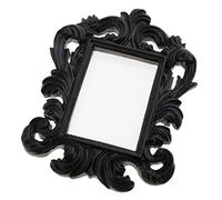 Fenteer Cadre Photo Noir Cadre Vintage Ancien Décoratif Baroque pour Miroir Salle de Bains Salon Chambre - Noir