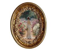 Fenteer Cadre photo ovale de européen, design vintage, en résine, pour bureau, mariage