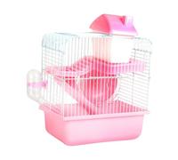 Fenteer Cage pour Hamster Grande et Respirante avec Structure à Deux Niveaux Maison pour Petits Animaux Accessoires pour Habitat de Rongeurs Maison de Jeu Po, Rose