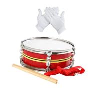 Fenteer Caisse Claire Tambourin Percussion Batterie 13 Pouces Set avec Gants Sangle Conception Acier Inoxydable Adaptée Enfants Adultes Étud, Rouge Jaune
