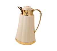 Fenteer Carafe à Café Isotherme Arabique Portable Cafetière Verseuse avec Intérieur En Verre Bouchon Étanche Poignée Pratique Convient pour Salon Maison Réuni, or Jaune